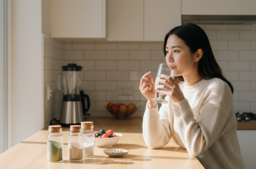 이노시톨 난자질 개선 영양제 복용하는 여성